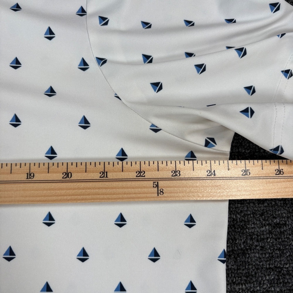 Polo Ralph Lauren Polo Shirt Mens L White Blue Sailboat Performance AOP - Picture 4 of 7